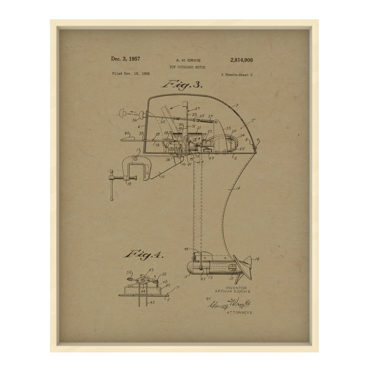 Toy Boat Motor Hemp Panel