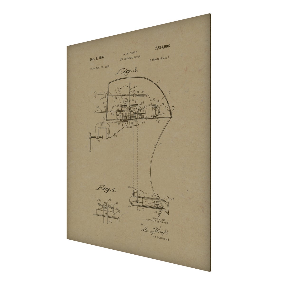 Toy Boat Motor Hemp Panel