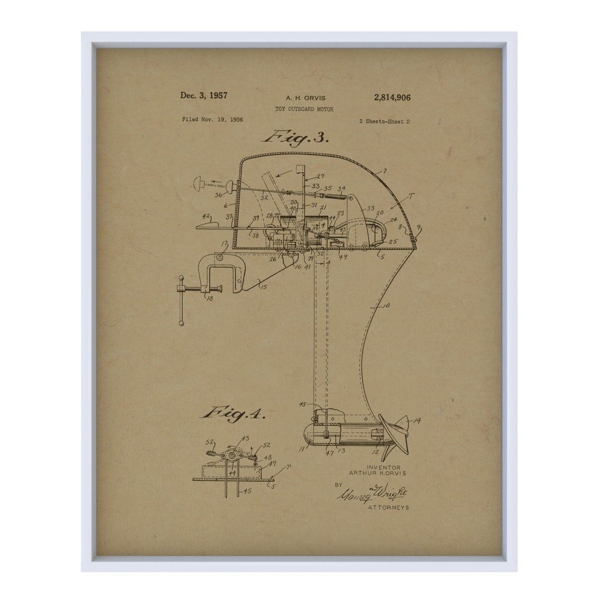 Toy Boat Motor Hemp Panel