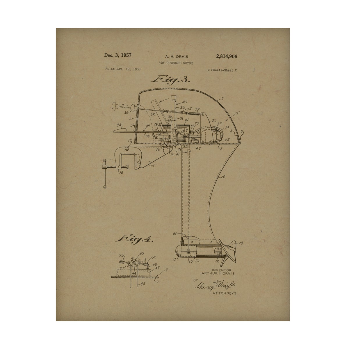 Toy Boat Motor Hemp Panel