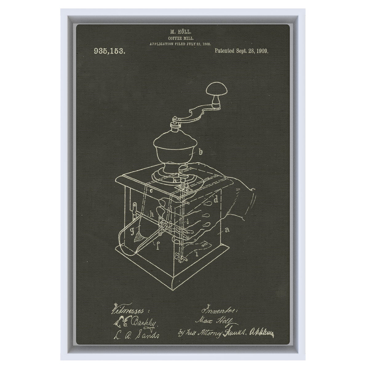 Coffee Mill chalk finish