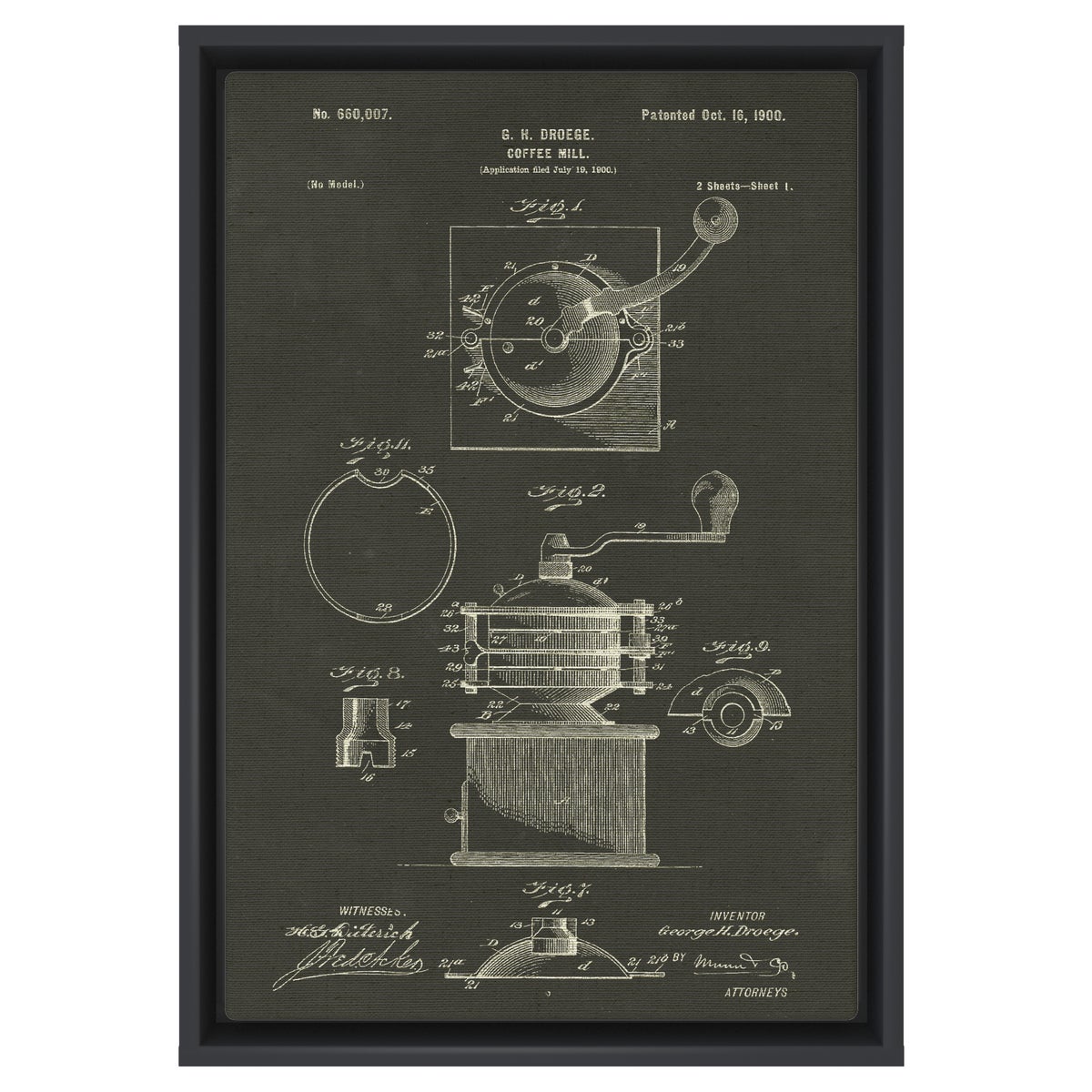 Droege Coffee Mill chalk finish