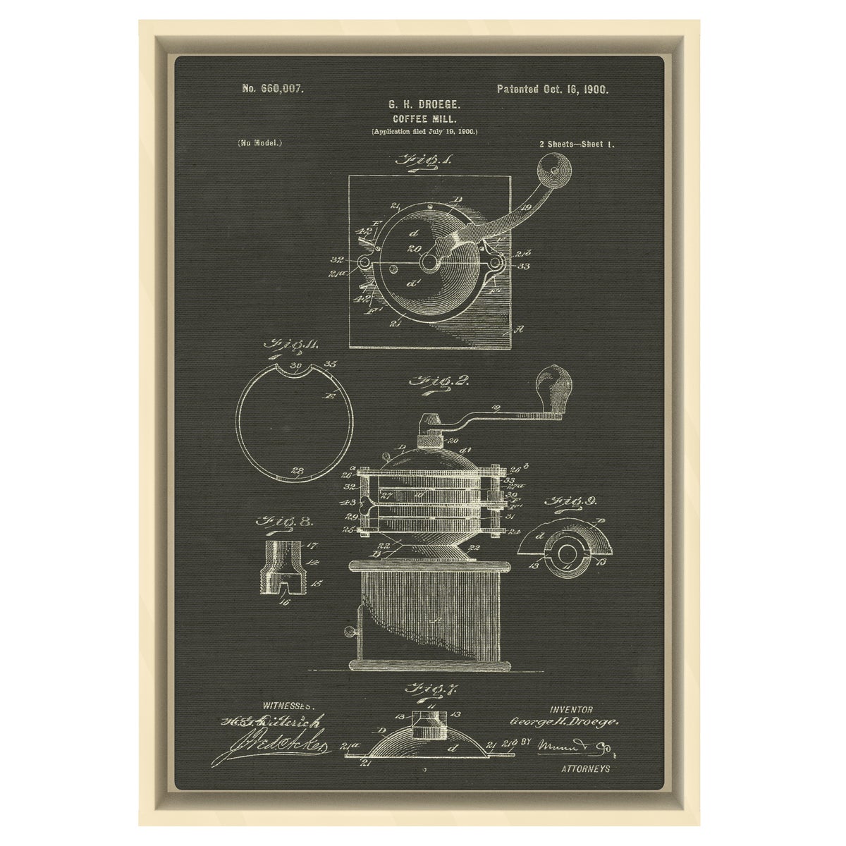 Droege Coffee Mill chalk finish