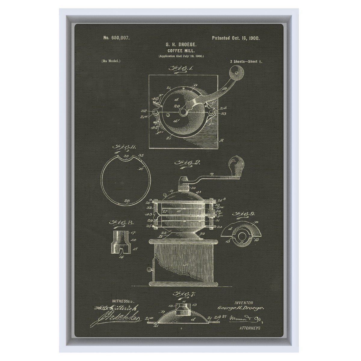 Droege Coffee Mill chalk finish