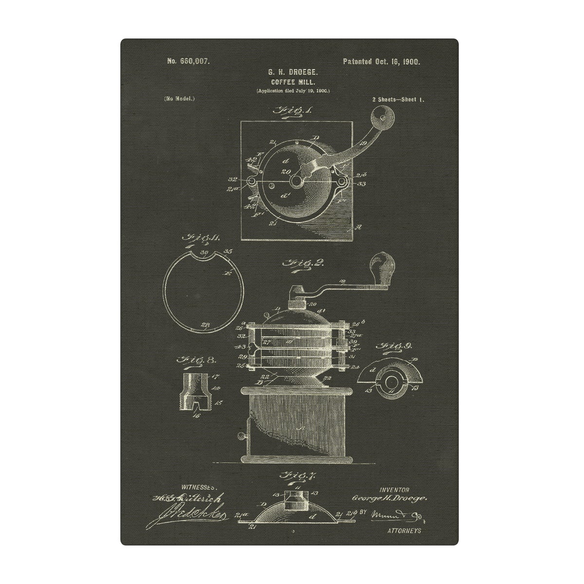 Droege Coffee Mill chalk finish