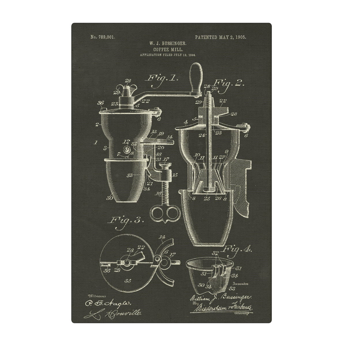 Bussinger Coffee Mill chalk finish