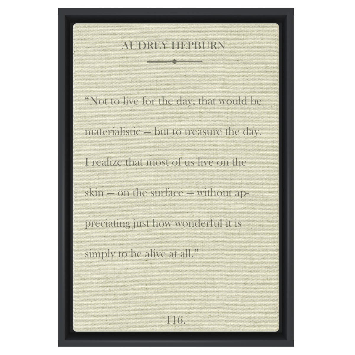Hepburn Not to live