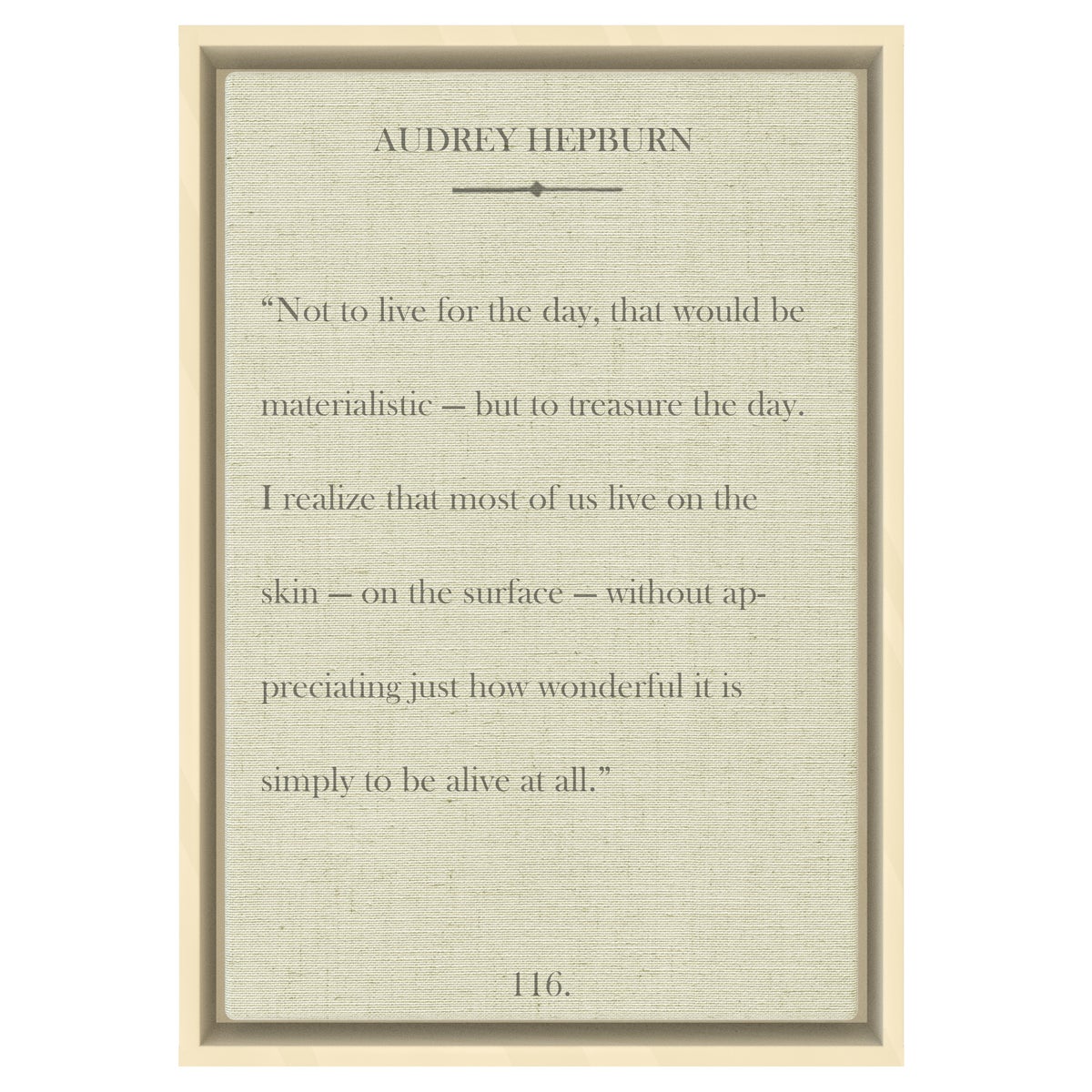 Hepburn Not to live