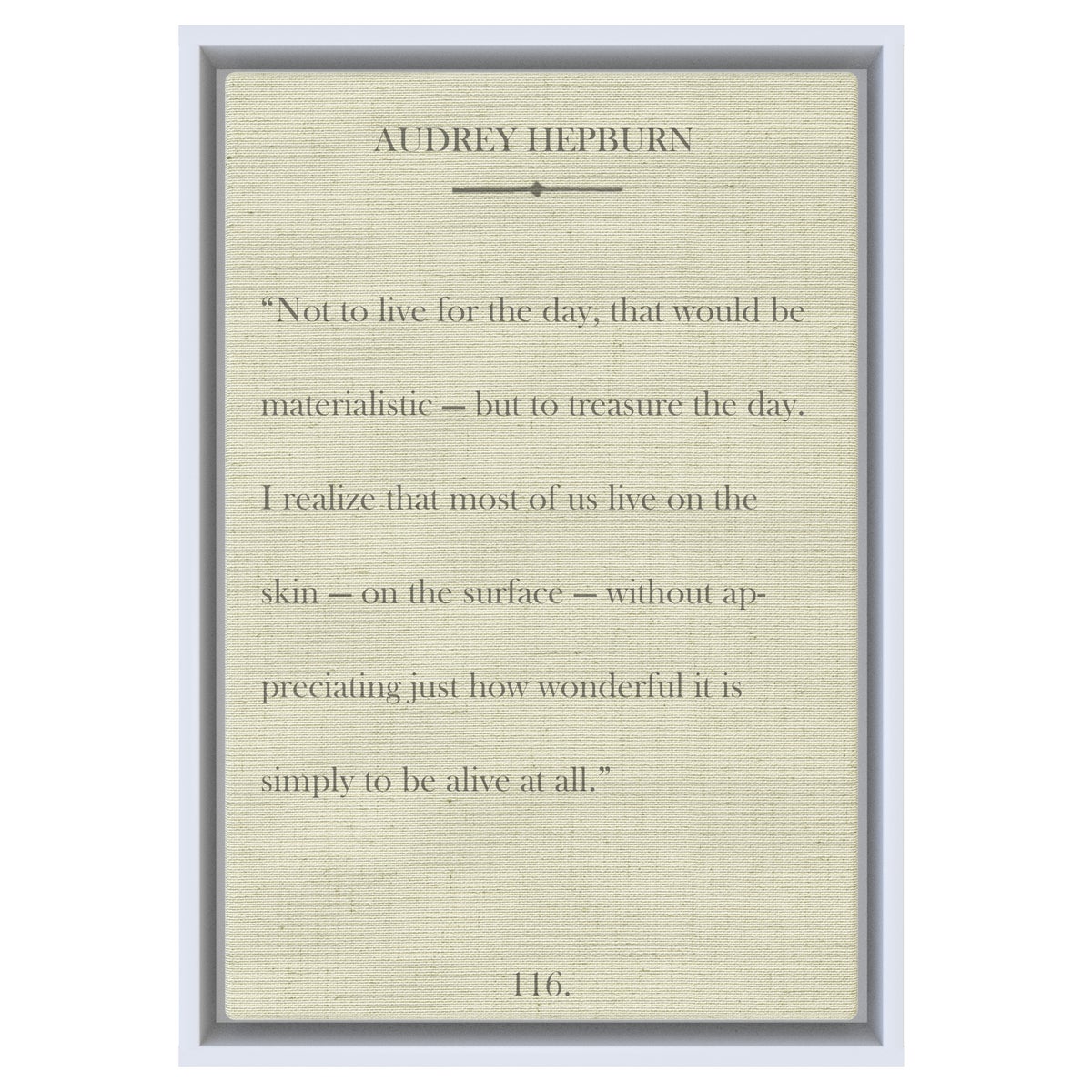 Hepburn Not to live