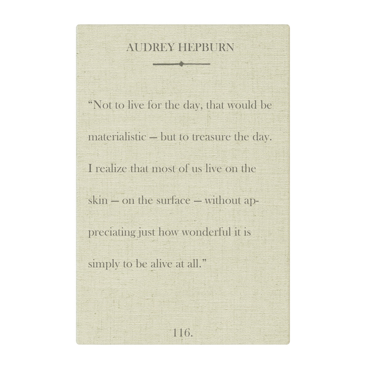 Hepburn Not to live