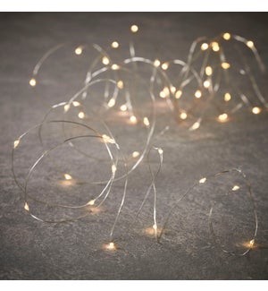 Outdoor String LED Wire B/O on timer 30L Silver - 9.85'