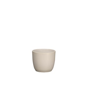 Tusca pot round white matt - 4.75x4.25"
