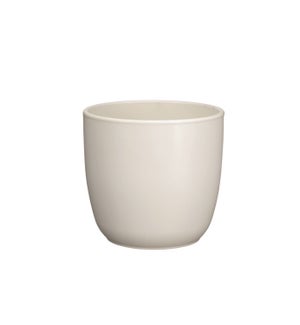 Tusca pot round white matt - 8.75x8"