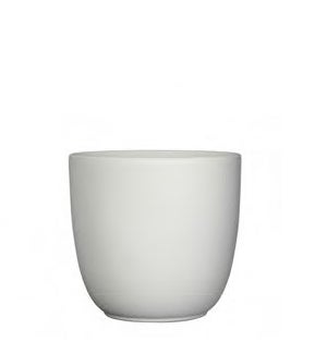 Tusca pot round white matt - 11x9.75"
