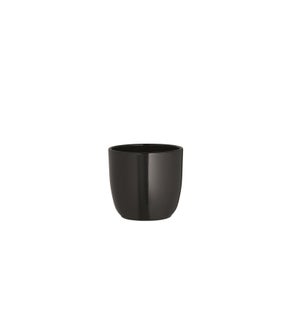 Tusca pot round black - 6.75x6.25"