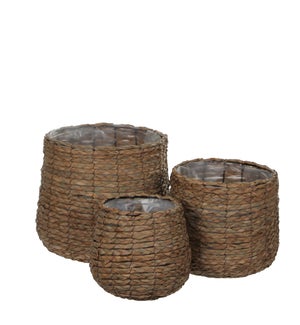 Avalon basket round l. brown set of 3 - 11.75x12.25"