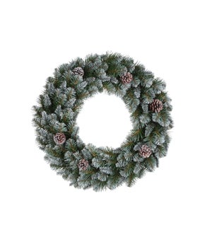 Empress wreath green frosted TIPS 140  - 18"