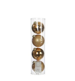 Bauble glass gold 4 pieces - 4"