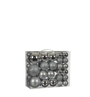 Bauble unbreakable silver 46 pieces - 2.25x3.25x1.5"
