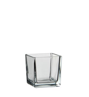 Lotty vase square transparent - 3.25x3.25x3.25"