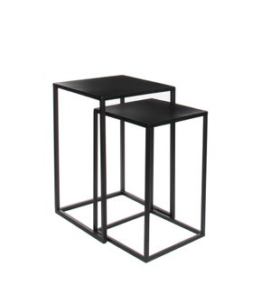 Goa table black set of 2 - 13.75x13.75x21.75"