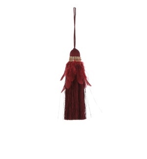 Tassel feather d. red - 1.25x6.75"
