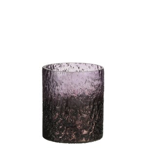 Tealight holder raindrops lilac - 3.25x3.5"