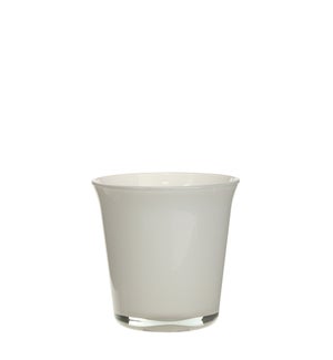 Troj pot glass white - 5x5"