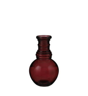 Granada vase glass d. pink - 5.5x9.5"