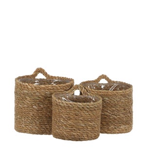 Atlantic basket wallhanger l. brown set of 3 - 6.25x6.25"