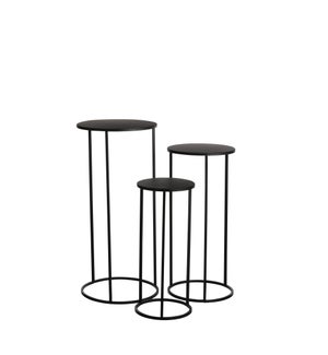 Quinty side table black set of 3 - 12.5x27.5"