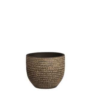 Carrie pot round brown - 5.5x4.75"