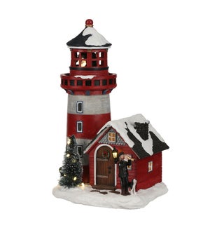 Lighthouse battery operated - 7.5x6.25x11.75"