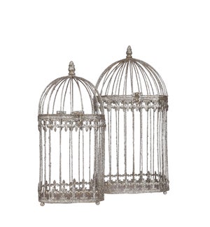 Decoration aviary champagne set of 2 - 8x17.25"