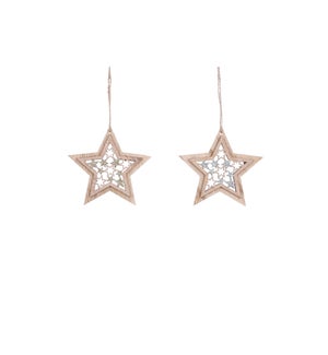 Ornament star brown gold 2 assorted - 3.5"