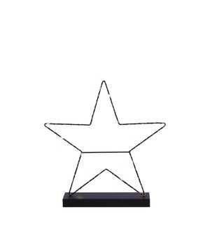 Decoration star black 17 led battery operated - 3.25x15"