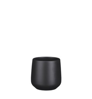 Amber pot round d. grey matt - 4.75x4.5"