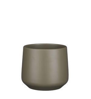 Amber pot round green matt - 6.75x6"