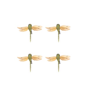 Clip dragonfly green 4 pieces - 2.25x3.75x0.5"