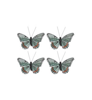 Clip butterfly green 4 pieces - 2x3.75x0.75"