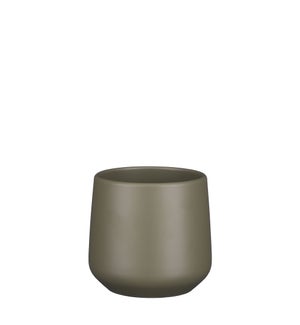 Amber pot round green matt - 5.5x5.25"