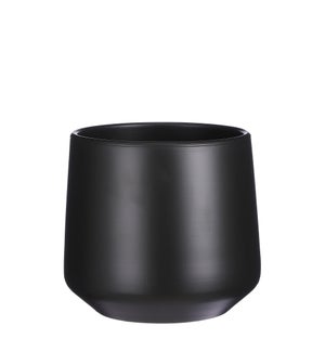 Amber pot round d. grey matt - 9.25x8.25"