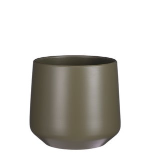 Amber pot round green matt - 9.25x8.25"