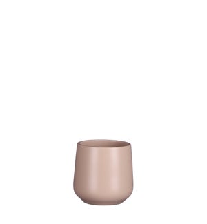 Amber pot round l. pink matt - 4.75x4.5"