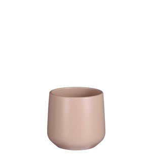 Amber pot round l. pink matt - 5.5x5.25"