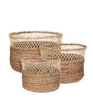 Anabella basket brown set of 3 - 17.25x11.75"