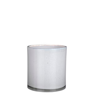 Estelle vase cylinder glass white - 6.75x7.25"