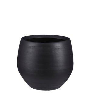 Douro pot round black matt - 11.5x9.75"