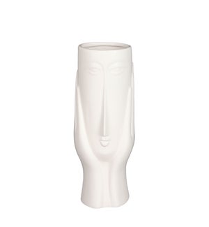 Vase face white - 4.75x4.5x11.75"