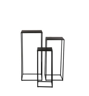 Quinty side table black set of 3 - 11.75x11.75x27.5"
